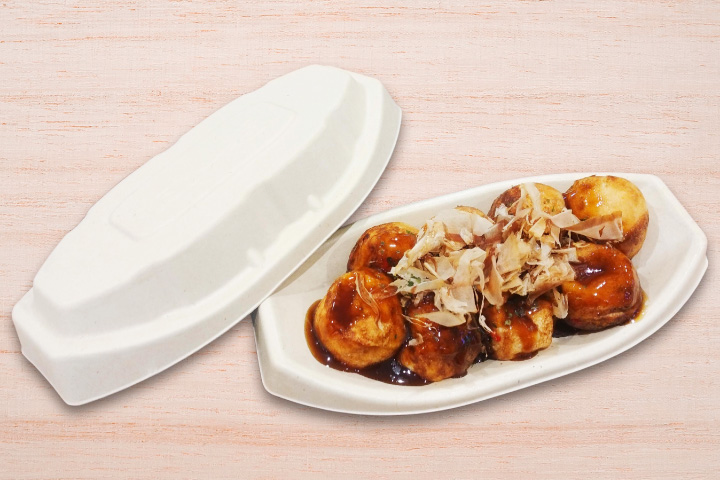 シンギとイズミGが共同開発 たこ焼き用エコ容器